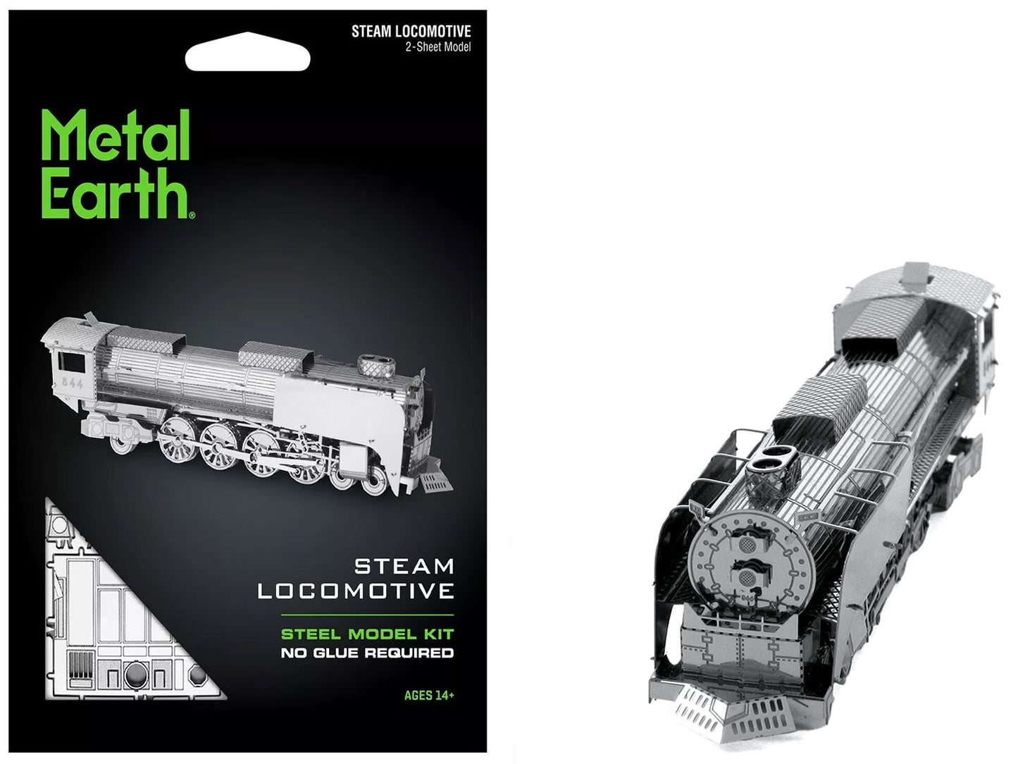 Model Kit Steam Locomotive #844 (Moderate Difficulty) Steel Model