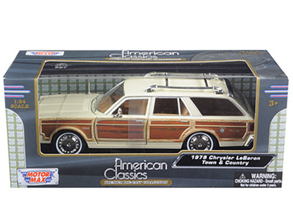 1979 Chrysler Lebaron Town & Country Cream 1/24 Diecast Model Car