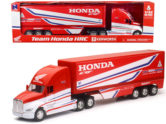 Kenworth Semi-Truck Red and White "Team Honda HRC" 1/32 Diecast Model