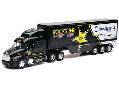 Peterbilt 387 Semi-Truck Black "Rockstar Energy Drink - Husqvarna Factory Racing" 1/32 Diecast Model