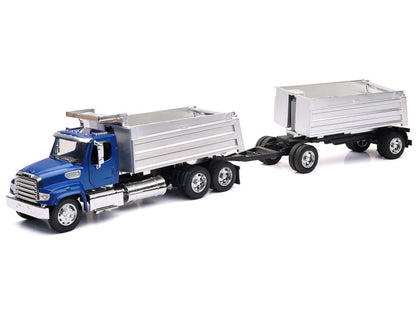Freightliner 114SD Dump Truck with Twin Dump Body Blue "Long Haul Trucker" Series 1/32 Diecast Model