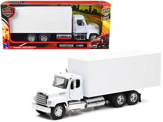 Freightliner 114SD Box Truck White "Long Haul Trucker" Series 1/32 Diecast Model