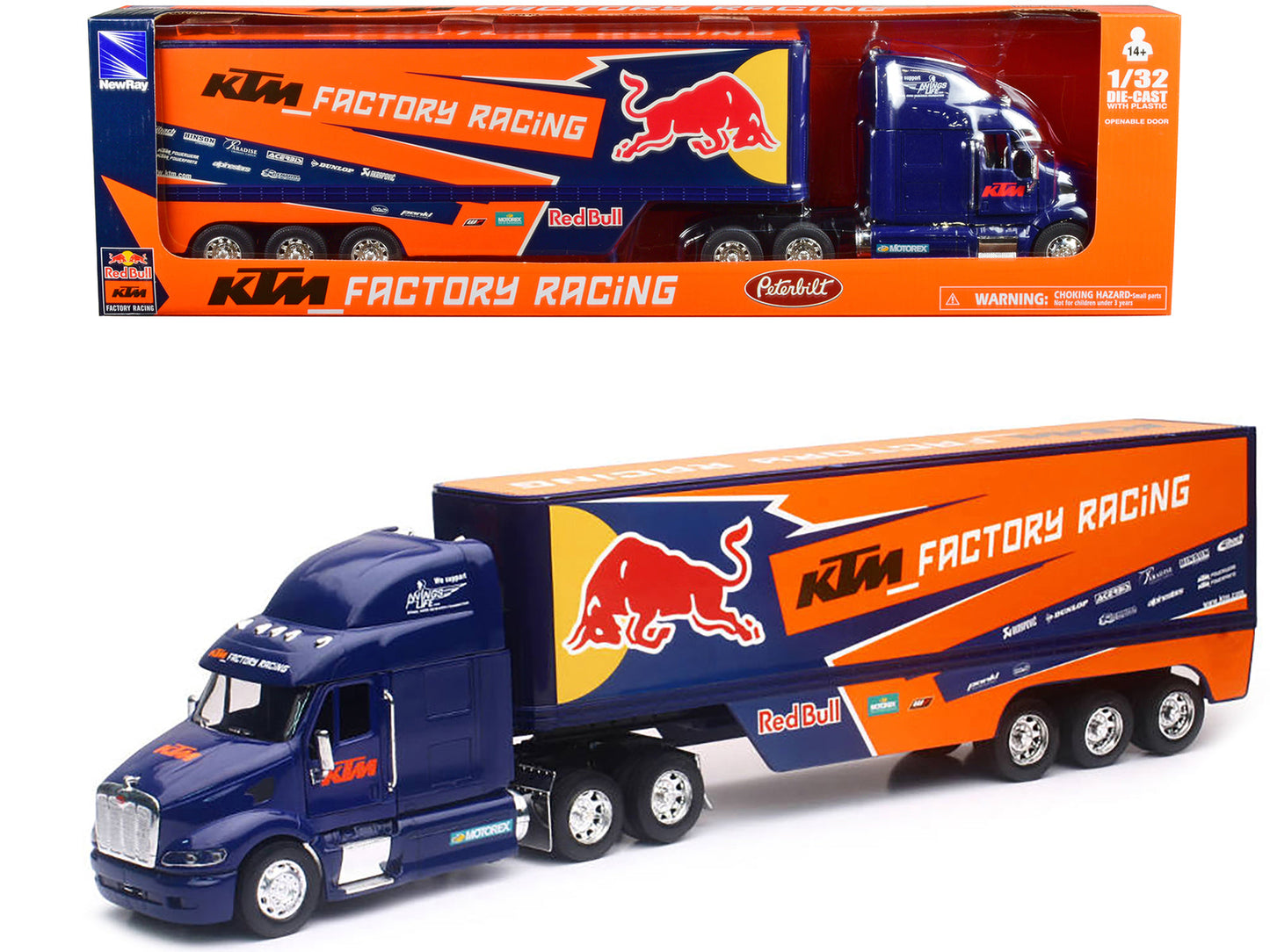 Peterbilt 387 Truck Dark Blue "Red Bull - KTM Factory Racing" 1/32 Diecast Model