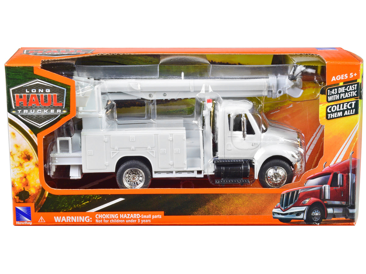 International 4200 Digger Service Truck White "Long Haul Trucker" Series 1/43 Diecast Model