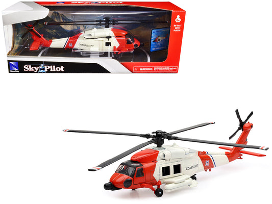 Sikorsky HH-60J Jayhawk Helicopter Red and White "United States Coast Guard" "Sky Pilot" Series 1/60 Diecast Model