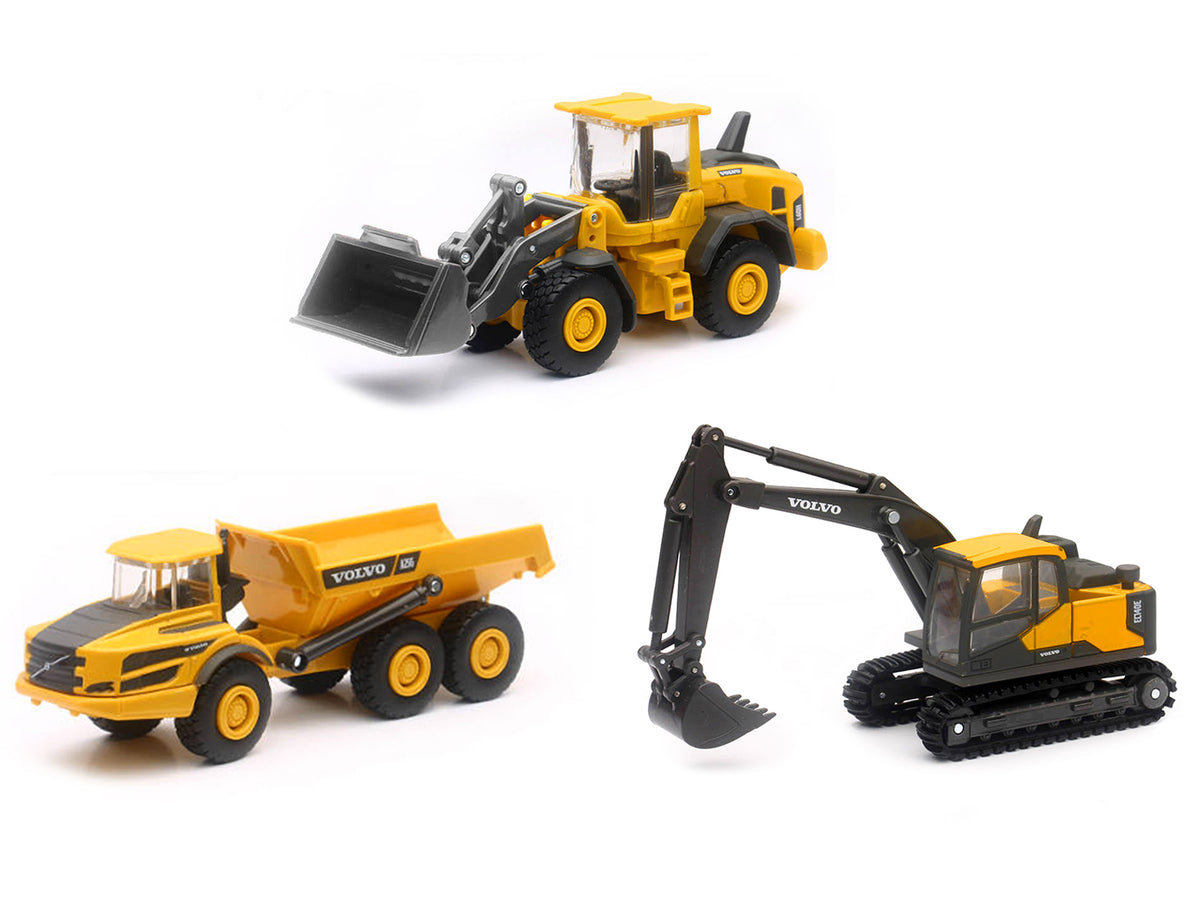 "Volvo Construction Vehicles" Set of 3 pieces Diecast Models
