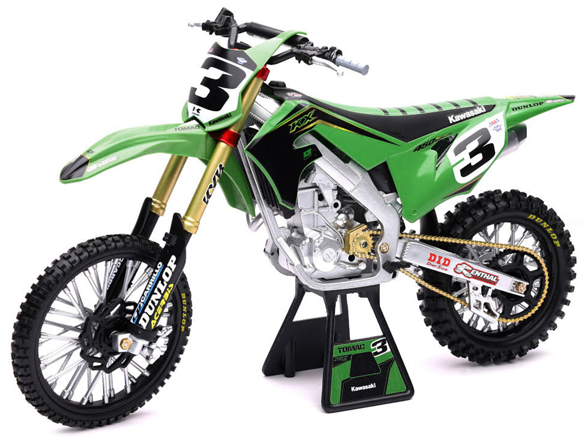 Kawasaki KX 450F Dirt Bike Motorcycle #3 Eli Tomac Green and Black "Kawasaki Racing Team" 1/6 Diecast Model