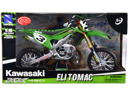 Kawasaki KX 450F Dirt Bike Motorcycle #3 Eli Tomac Green and Black "Kawasaki Racing Team" 1/6 Diecast Model