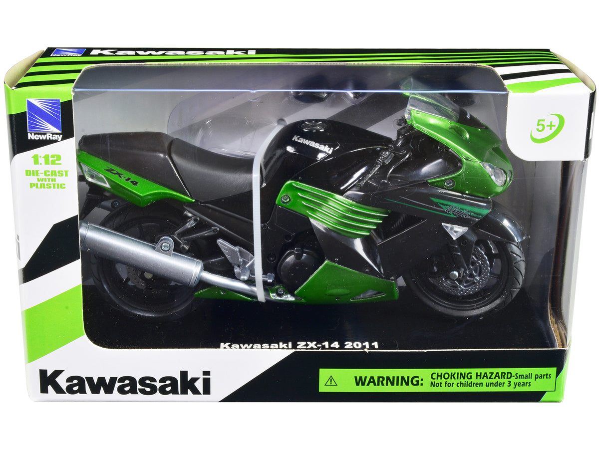 2011 Kawasaki ZX-14 Ninja Green Motorcycle Model 1/12