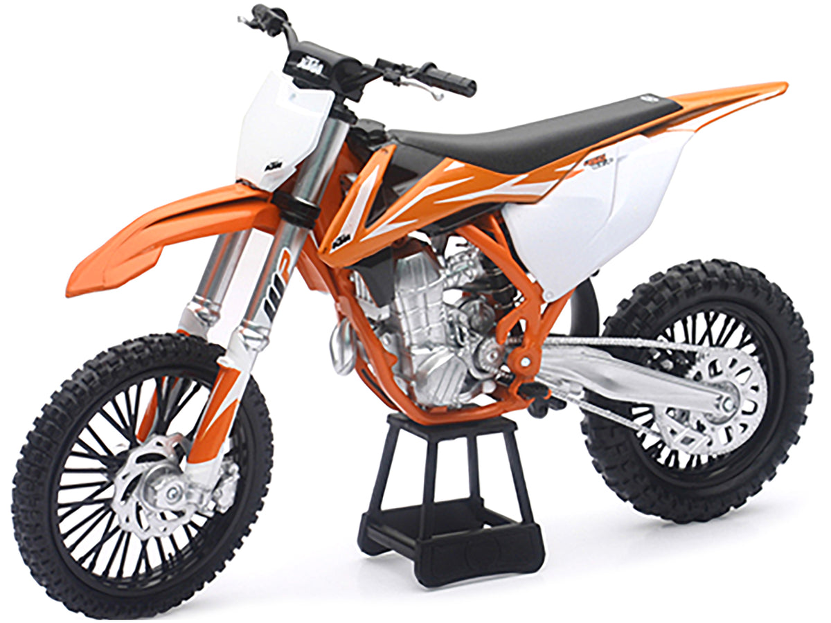 KTM 450 SX-F Dirt Bike Orange and White 1/10 Diecast Motorcycle Model