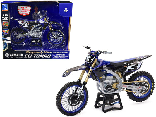 Yamaha YZ450F Championship Edition Motorcycle #3 Eli Tomac "Yamaha Factory Racing" 1/12 Diecast Model