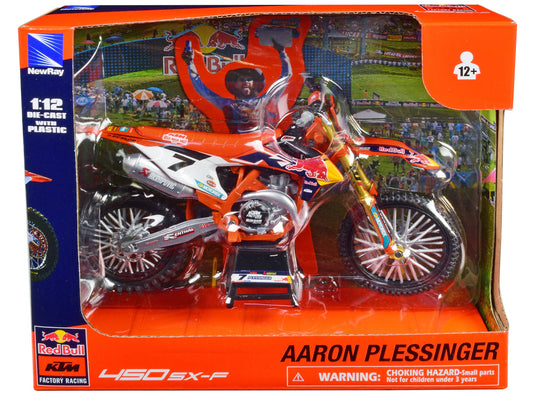 KTM 450 SX-F Motorcycle #7 Aaron Plessinger "Red Bull KTM Factory Racing" 1/12 Diecast Model