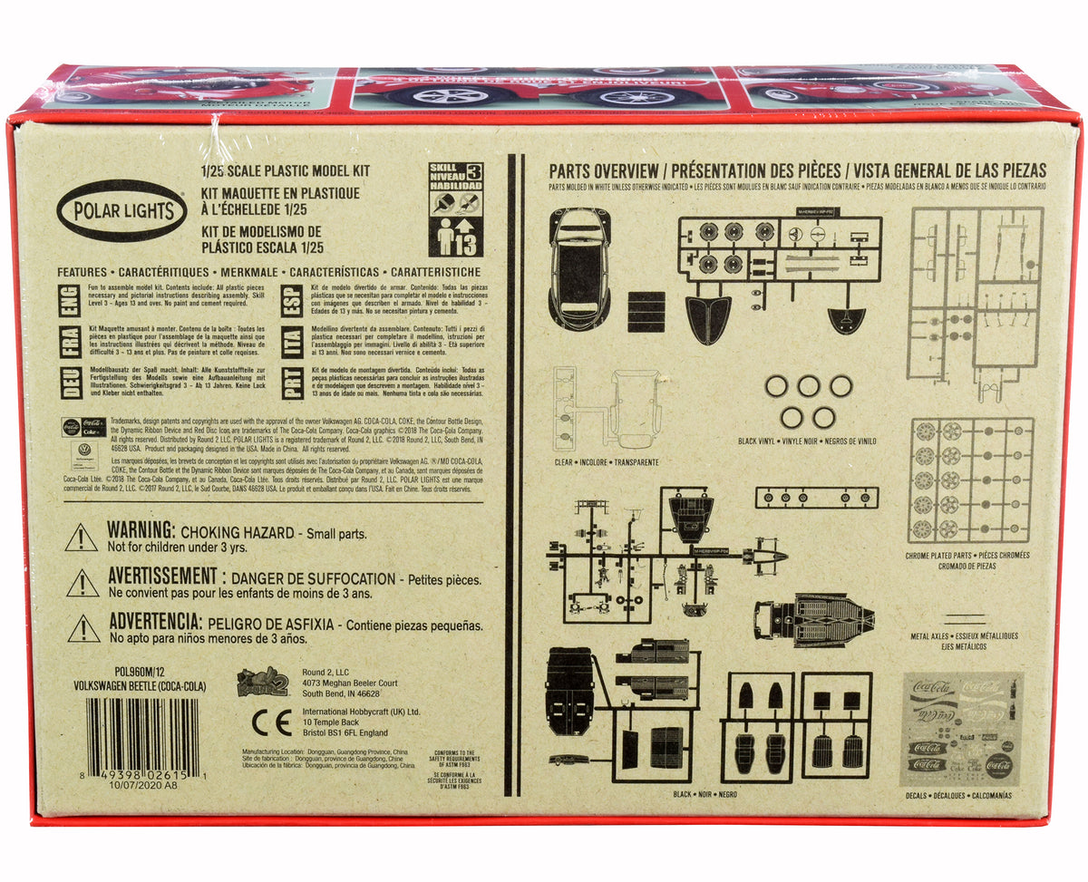 Skill 3 Snap Model Kit Volkswagen Beetle "Coca-Cola" 1/25 Scale Model