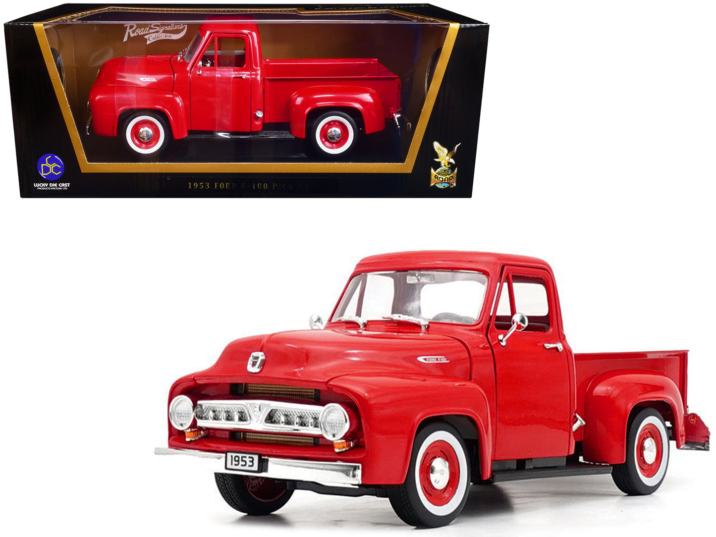 1953 Ford F-100 Pickup Truck Red 1/18 Diecast Model Car
