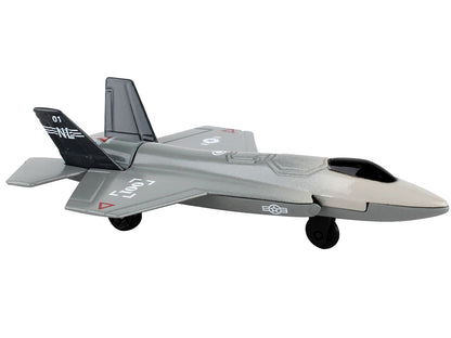Lockheed Martin F-35 Lightning II Aircraft Gray "Joint Strike Fighter" with Runway Section Diecast Model Airplane
