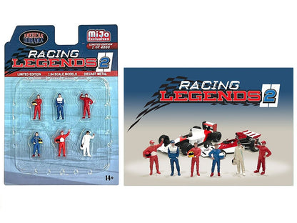 "Racing Legends 2" 6 piece Diecast Set (6 Driver Figures) Limited Edition to 4800 pieces Worldwide for 1/64 Scale Models