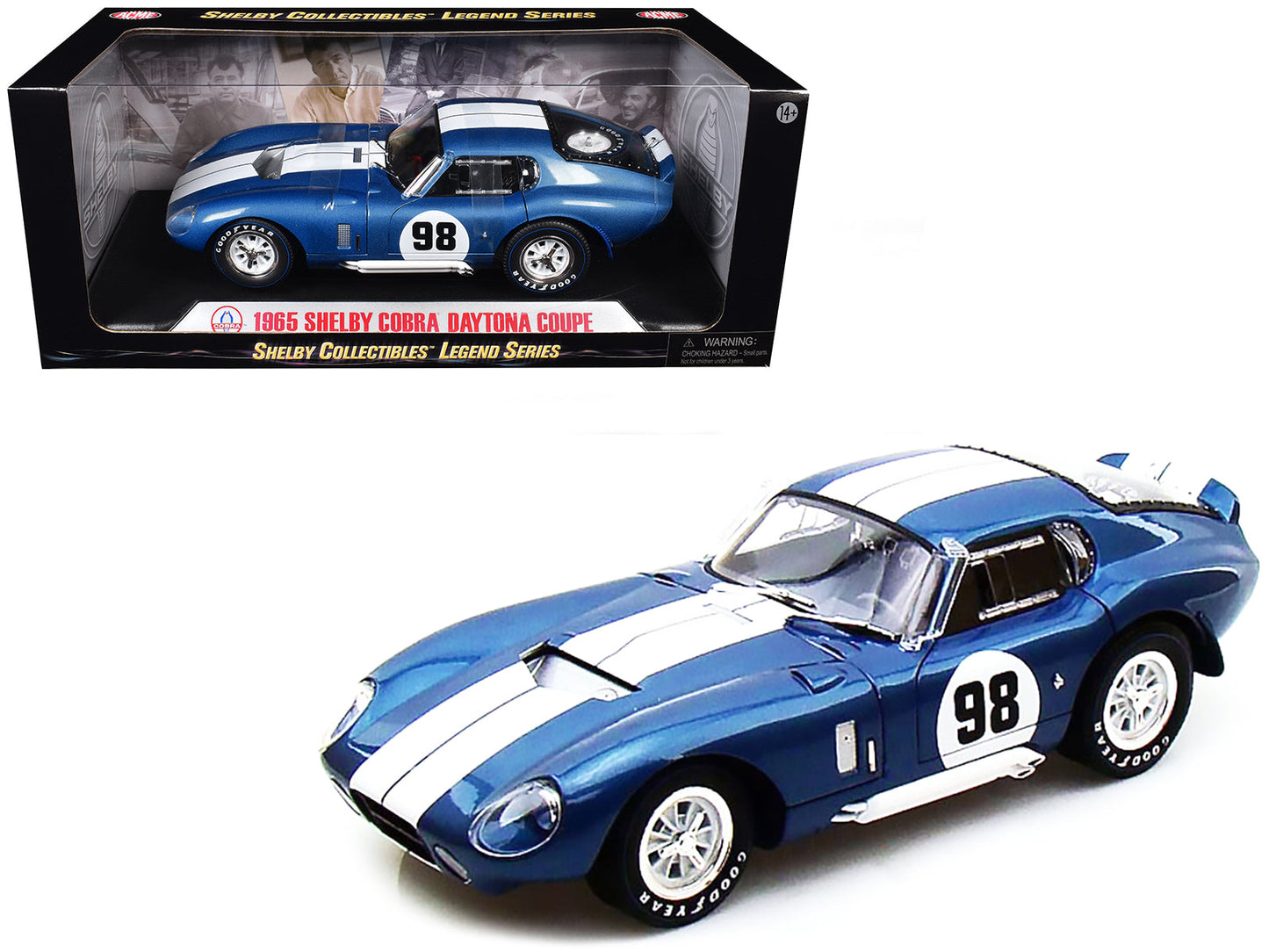 1965 Shelby Cobra Daytona Coupe #98 Blue 1/18 Diecast Model Car