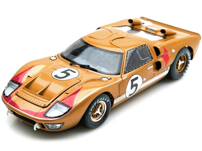 1966 Ford GT-40 MK II RHD (Right hand Drive) #5 Gold 24H of Le Mans 1/18 Diecast Model Car