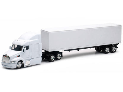 Peterbilt 387 Truck with Dry Goods Trailer White "Long Haul Trucker" Series 1/43 Diecast Model